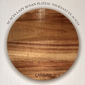 Lazy Susan Acacia Wood 10.8” Round NWT